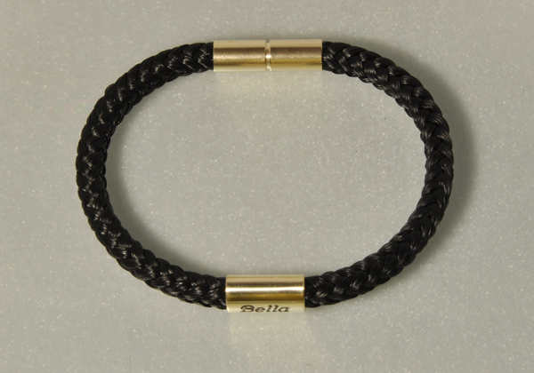 Armband aus Pferdehaar mit Goldspange